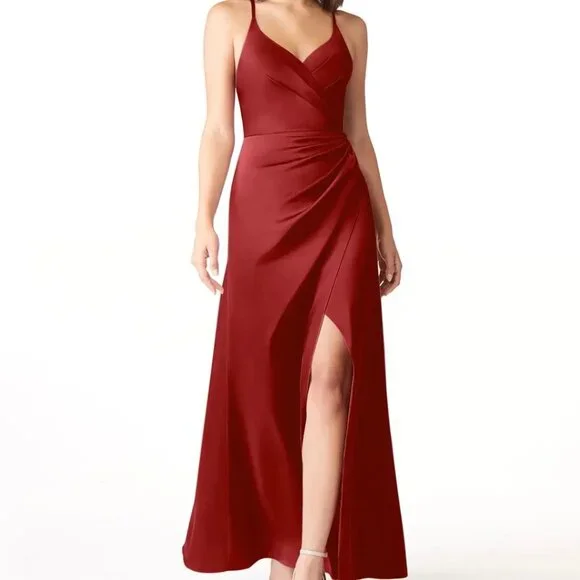 pomegranate bridesmaid dresses Colors 3692 Metallic Long Formal Beaded Corset Prom Dress – The Dress Outlet